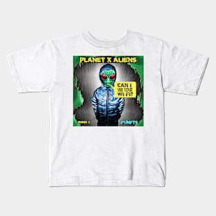 Funny Retro Alien Sci Fi Joke Quotes Kids T-Shirt